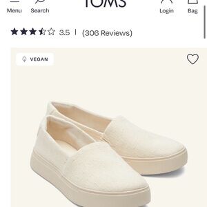 TOMS Women's Cream Slip-On Sneakers